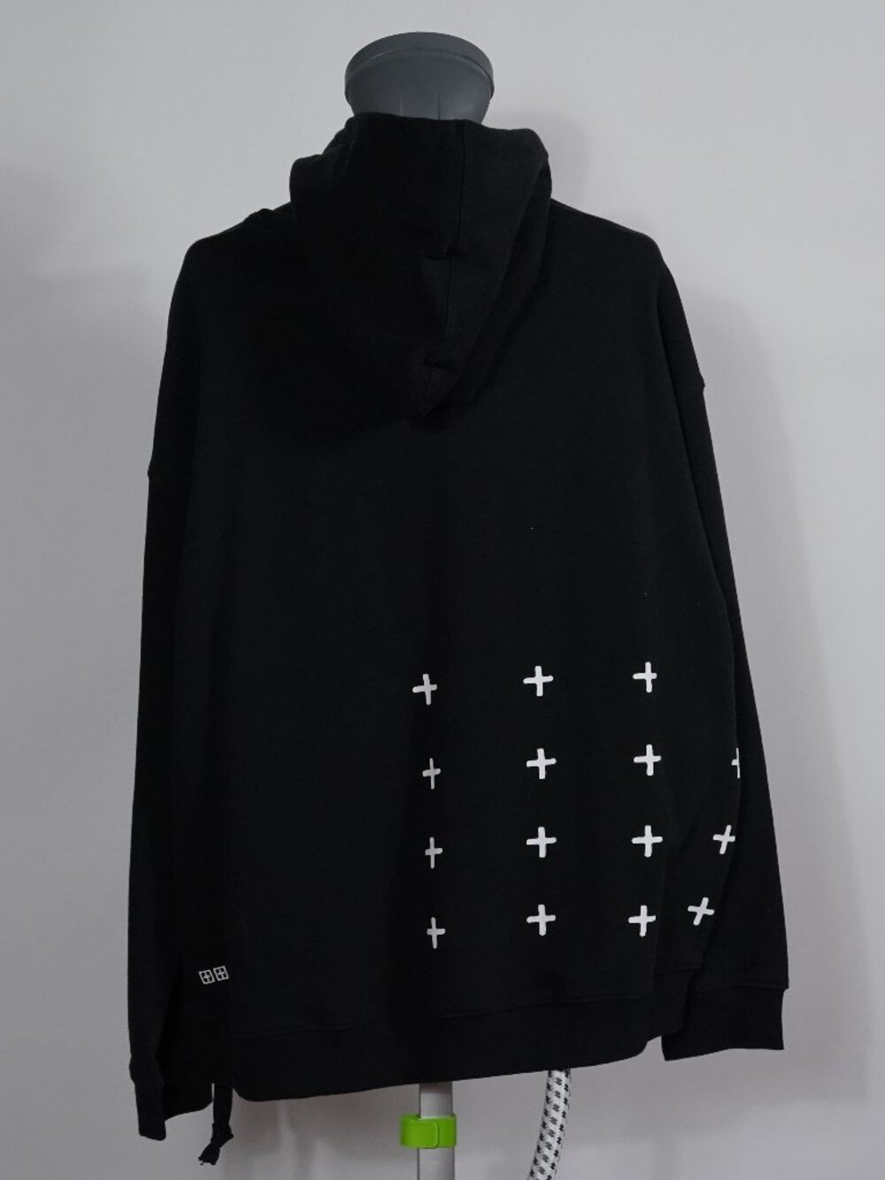 Ksubi Black Oversized Cross Logo Pullover Hoodie Men's